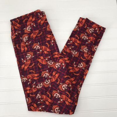 LulaRoe OS Leggings Halloween Navy Blue Orange Wild Costume One Size NWT LLR