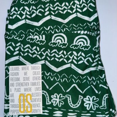 NEW LuLaRoe OS (2-10) Green White Horse Shoes Shamrock St Patrick’s Day Leggings