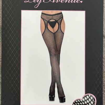 Leg Avenue Fishnet Suspender Hose With Scalloped Trim One Size Wt: 90-165lbs New