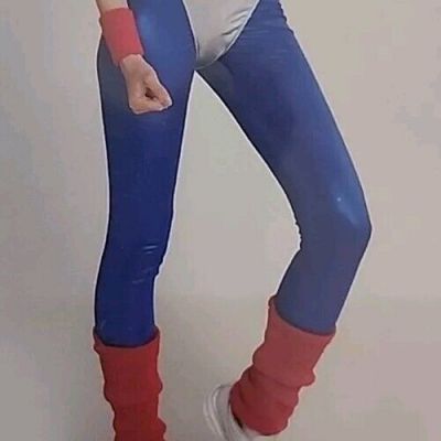 Hyde and Eek Adult Leggings Halloween Costume Accessory Blue Shiny Size Small