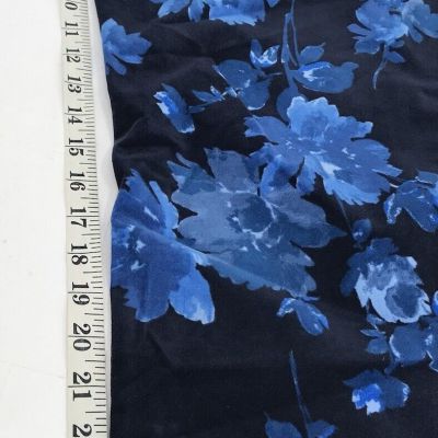 Isaac Mizrahi Live Womens Plus Size 20WP Floral Leggings Stirrups Blue Black