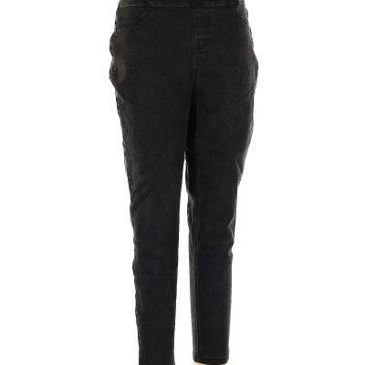 Terra & Sky Women Black Leggings 0X Plus