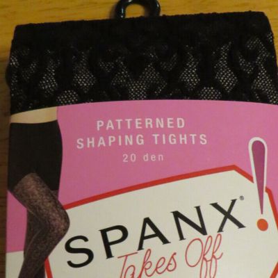 Spanx Control Top Filigree Pattern Shaping Tights Black Size C fits 140-180 lbs