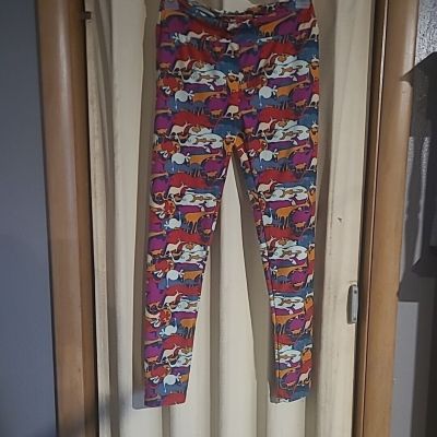 LULAROE ONE SIZE LEGGINGS COLORFUL ANIMAL STRETCH