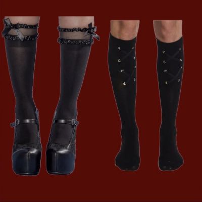 Lot 2  vampire socks stockings goth gothic spirit dracula lolita lace dolls kill