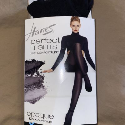 New Hanes Premium Perfect Tights with ComfortFlex Coverage 65 Denier Black Sz S