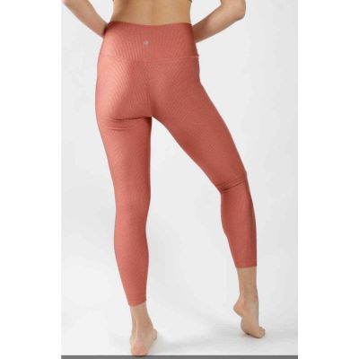 90 Degree By Reflex Shiny Ribbed Crossover Waist Ankle Length Legging - xl