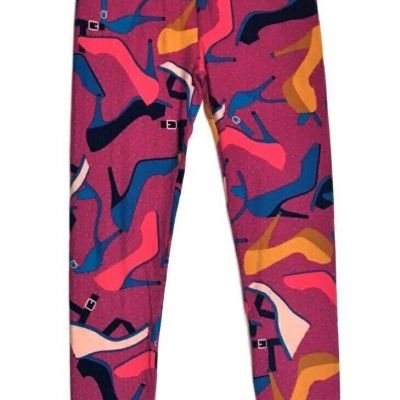 LulaRoe High Heel Leggings, Pink, One Size (2-10)