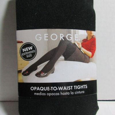 George Opaque-To-Waist Tights BLACK Size 5 Stockings Nylon & Spandex