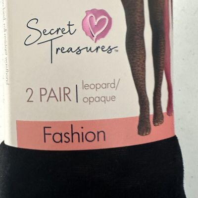 Sweet Treasures Leopard Opaque 2 Pair Tights Size XXL