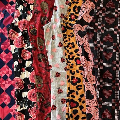 LuLaRoe OS Leggings Valentines Day Hearts Leopard Ladybug Lot Of 7 EUC Vintage