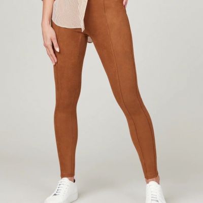 NWT SPANX Faux Suede Legging - pt Rich Caramel 20322Q Size SMALL S/P