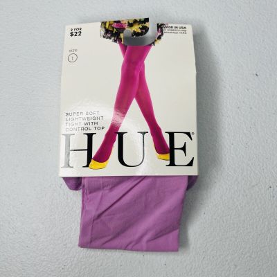 HUE Pink Flirt Super Soft Lightweight Control Top Tights Womens Size 1- 1 Pair