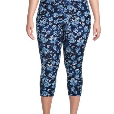 Terra & Sky Women's Printed Capri Leggings Size 0X (14W)