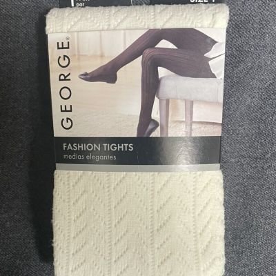 Fashion Tights, White, Size 1 (small), by George (Walmart Brand)