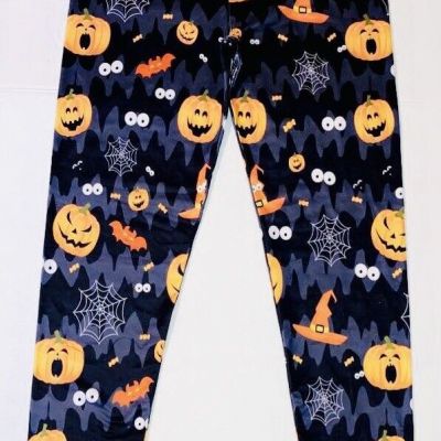 Halloween Ankle Length Size XS Leggings, Autumn, Bats, Pumpkin & Witch Hat, Fall