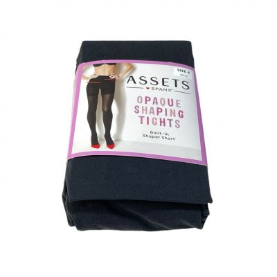 Assets by SPANX Women's Opaque Shaping Tights Black Size 4 Built in Shaper Short