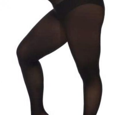 Women's Oversize Plus Size Tights 80D Soft Microfiber Semi X-Large Black