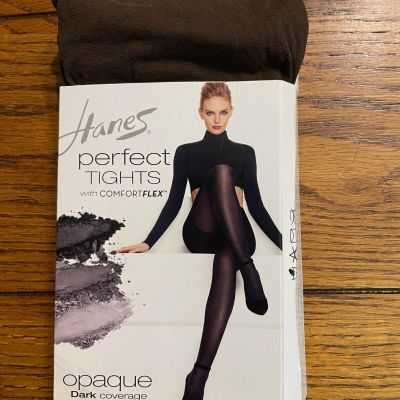 Hanes Perfect Tights w Comfort-Flex Opaque COFFEE Color - Size Large -  NIP