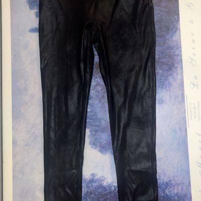 spanx faux leather leggings medium