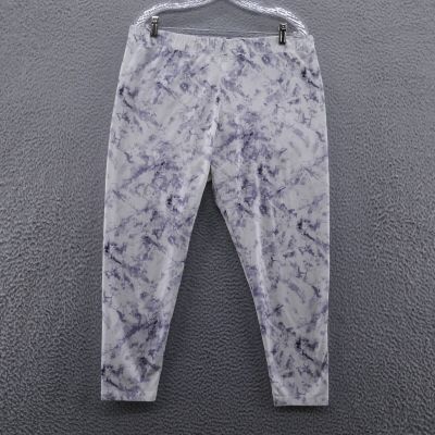 Soft Surroundings Womens Tie Dye Leggings XL Petite Gray White Pull On Comfy