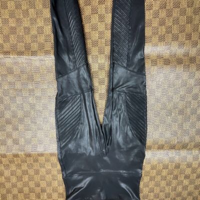 Spanx Moto Faux Leather Legging Size Large Black