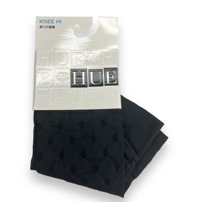 HUE Sheer Dot Opaque Knee Hi Sock Black One Size Fits Most | 1 Pair NEW