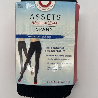 Assets Red Hot Label by Spanx Shaping Tights Size 1 Textured Coil Sweater Black