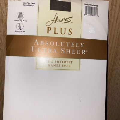 Hanes Plus Absolutely Ultra Sheer Panty Hose Sz 1 Plus Barely There NIP 00P30