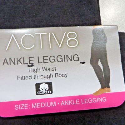 Activ8 Women's BLACK   ANKLE LEGGINGS MEDIUM NEW WITH TAGS