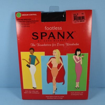 New SPANX Footless Body Shaping Medium Control  Size E Black