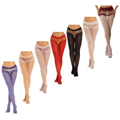 US Women Pantyhose See-Through Tights Mid Waist Stockings Party Underwear Footed