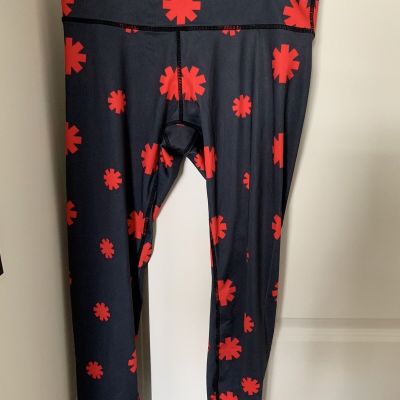 Women’s Red Hot Chili Peppers Band Logo Leggings Grey/Red Medium New W/O Tags