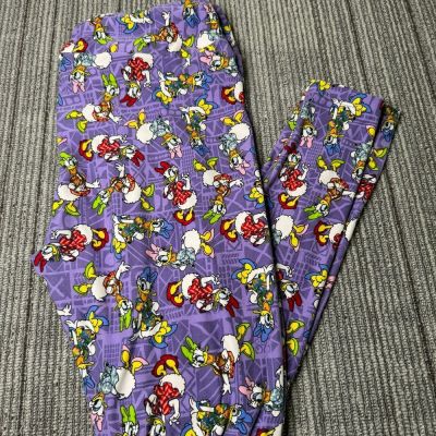 LuLaRoe Womens Disney Daisy Duck Print Leggings TC Tall Cruvy