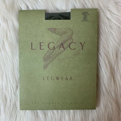 Legacy Control Top Tights Pantyhose Size C Opaque Army Green Christmas A31857