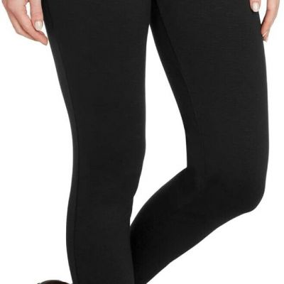 Womens Matty M High Rise Slub Ponte Leggings Black XL