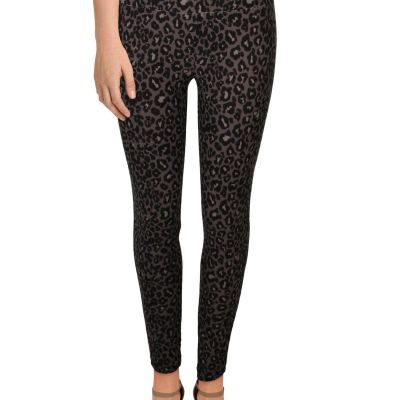 Hippie Rose Women's Juniors Animal Print Stretch Leggings Black Size Medium