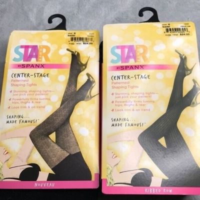 2 Pairs Star Power By Spanx Center Stage Shaping Tights Size E New