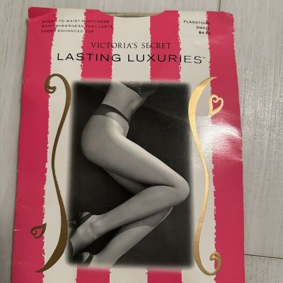 Victoria’s Secret Lasting Luxuries Sheer To Waist Pantyhose Flagstone Small New