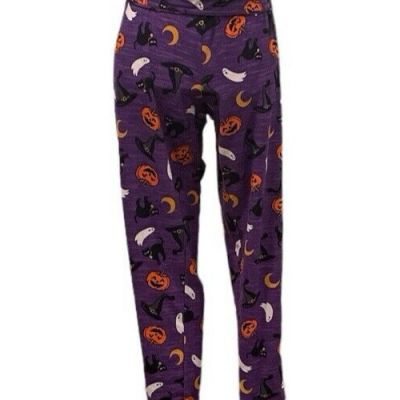 Terra & Sky Womens Halloween Leggings Size 1X 16W-18W High Rise Purple