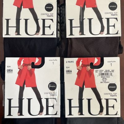 Hue 4 X Control Top Tights ~ Size 1 ~ 3 Different Colors Free Shipping