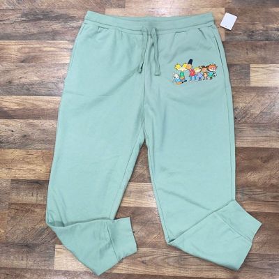 Nickelodeon Women’s Rugrats + Hey Arnold Mint Green Sweatpants XXL NWT