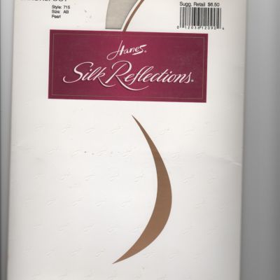 Hanes Silk Reflections silky sheer PEARL sandal foot pantyhose size AB - NIP