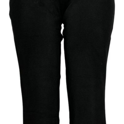 Susan Graver Weekend Print or Solid Spandex Knit Slim Leg Pants Women's Black