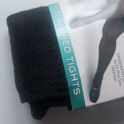 NWT Just My Size® Textured Tights Black Nylon Spandex PLUS 4X K104X