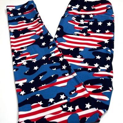 NEW LuLaRoe OS Leggings CAMO FLAG USA Military Law CAMOUFLAGE STARS Patriotic