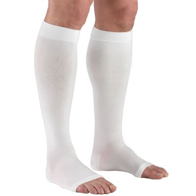 Truform Stockings Knee High Open Toe: 20-30 mmHg M WHITE (0865WH-M)