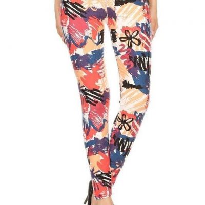 Plus Size Womens Art Class Art Class Scribbles Printed Knit Legging