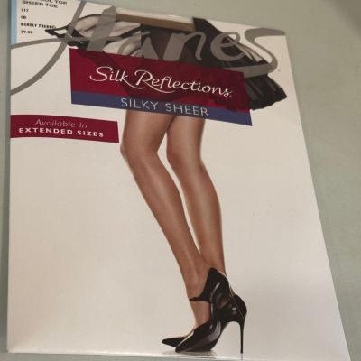 SILK REFLECTIONS SILKY SHEER SZ CD COLOR BARELY THERE PANTYHOSE VINTAGE