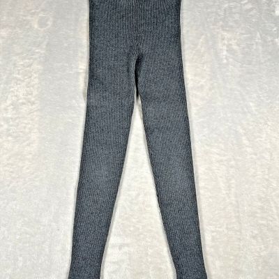 Victoria's Secret Leggings Womens Small Short Gray Pull On Ribbed Thermal Knit